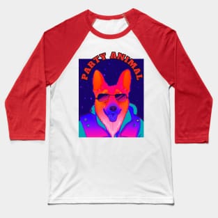 Party Animal Police K9 Dog Synthwave Retro Baseball T-Shirt